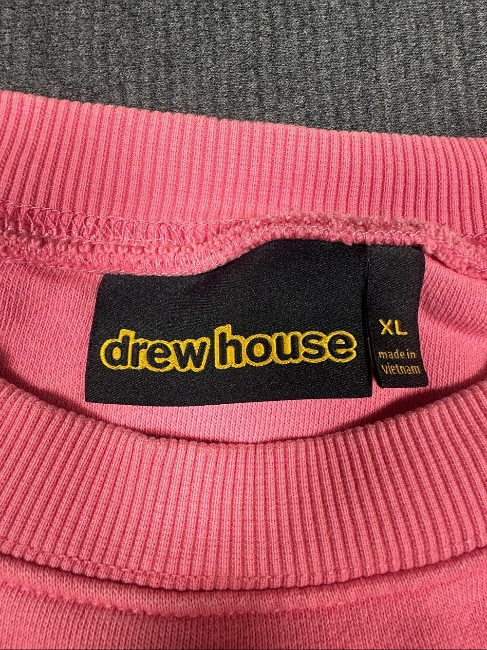 Drew House Sketch Mascot Crewneck Sweatshirt Hot Pink Adult XL Smiley Bieber